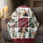 Personalized Christmas Photo Collage  Fleece Blanket<br><div class="desc">Wrap your favorite holiday memories in warmth and love. This personalized Christmas photo collage fleece blanket is the perfect way to celebrate family, togetherness, and the magic of the season. Designed with multiple photo spaces and a cozy modern holiday layout, this custom blanket lets you showcase your favorite family moments...</div>