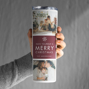 Personalized Christmas Photo Thermal Tumbler