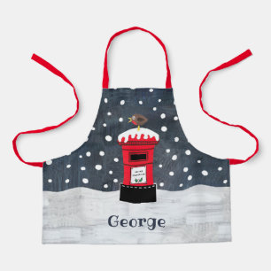 Personalized Christmas Post Box & Robin Apron