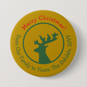 Personalized Christmas Reindeer 7.5 Cm Round Badge