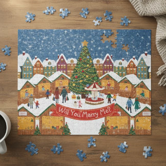 Personalized Christmas Secret Message/Marry me Jigsaw Puzzle