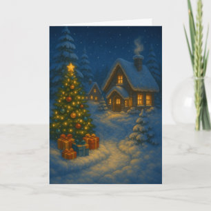 Personalized Christmas Snow Scene Holiday Card