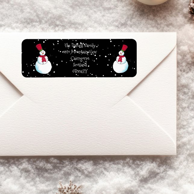 Personalized Christmas Snowman Return Address Label (Creator Uploaded)