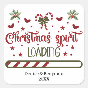Personalized Christmas Spirit Loading Square Sticker