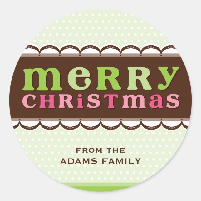 PERSONALIZED CHRISTMAS STICKER :: candyfloss 2 (Front)