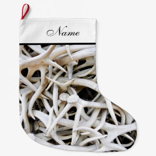 Personalized Christmas Stocking - Elk Antlers