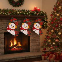 Personalized Christmas Stocking with Cute Snowman