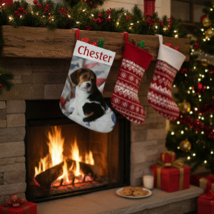 Personalized Christmas Stocking with Pet Photo 