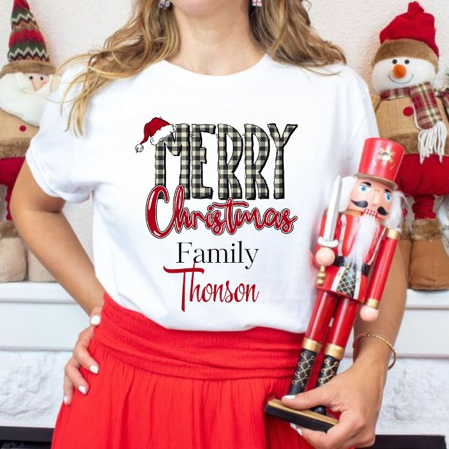 Personalized Christmas T-shirt with family name (Creator Uploaded)