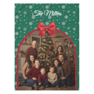 Personalized Christmas Tablecloth with Custom Phot