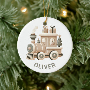 Personalized Christmas Train for Kids  Ceramic Ornament