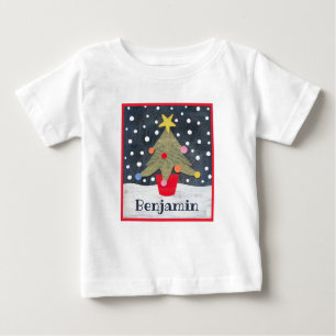 Personalized Christmas Tree Baby T-Shirt