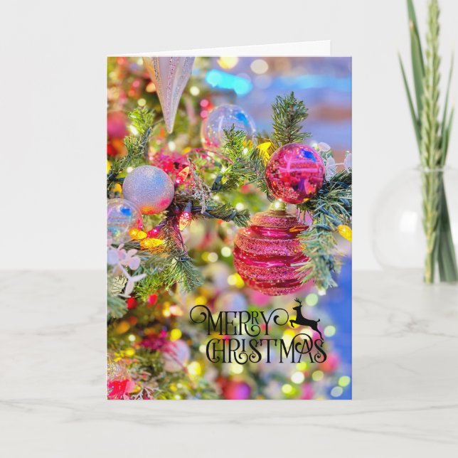 Personalized Christmas Tree Holiday Greeting Card (Front)