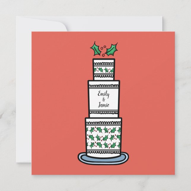 Personalized Christmas Wedding Invitation (Front)
