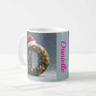 Personalized Christmas with Custom Name and Initi Coffee Mug
