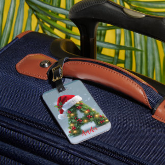 Personalized Christmas  with Custom Name and Initi Luggage Tag
