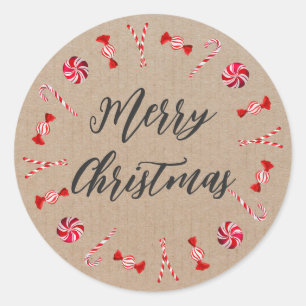 Personalized Christmas Wreath Merry Christmas  Cla Classic Round Sticker