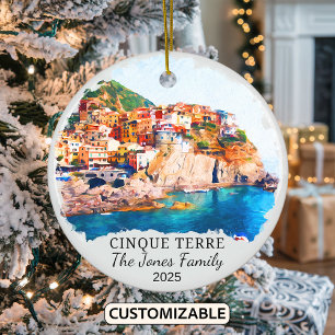 Personalized Cinque Terre, Italy Gift Ceramic Ornament