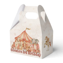 Personalized Circus Theme Favor Boxes 🎪🐘🎨✨