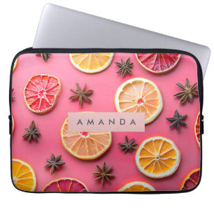 Personalized Citrus Slice & Star Anise Laptop Sleeve