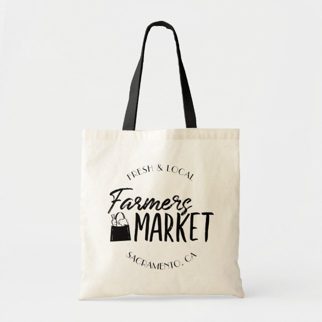 Personalized City Farmers Market Tote Bag (Front)