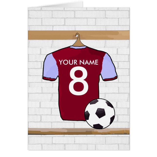 Personalized Claret Blue Football Soccer Jersey (Front)