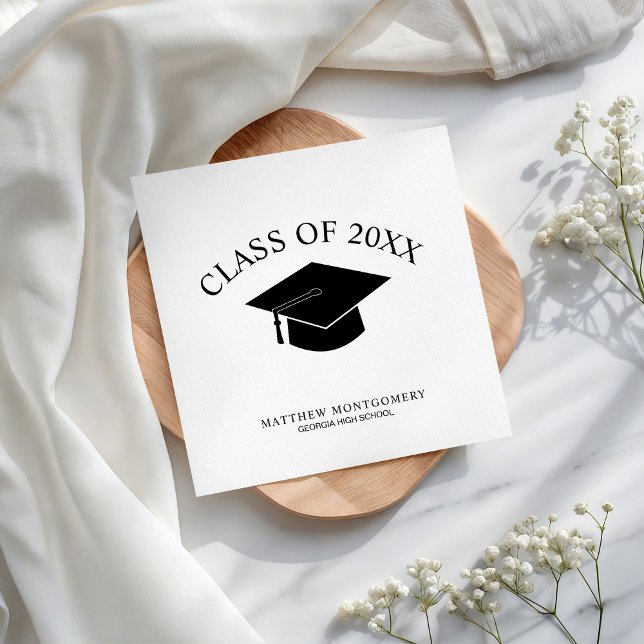 Personalized Class of Graduation Mortarboard Napkin (Creator Uploaded)
