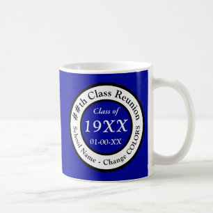 Personalized Class Reunion Gifts, Blue and White Coffee Mug