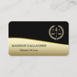 Personalized Classic Attorney Gold Justice Scale  Business Card