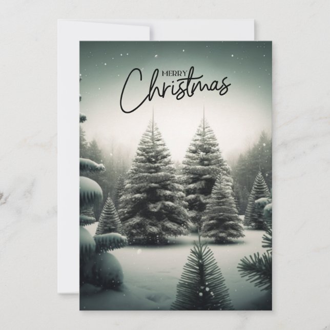 Personalized Classic Christmas Forest Gift Card (Front)