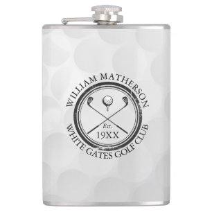 Personalized Classic Golf Club Name Hip Flask