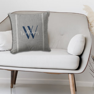 Personalized Classic Last Name Striped Cushion