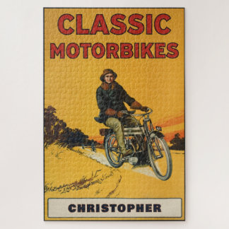 Personalized Classic Vintage Motorbike Collector   Jigsaw Puzzle