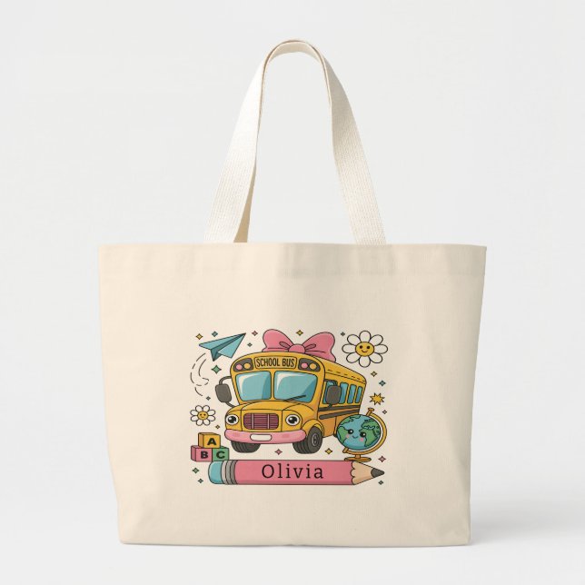 Personalized Classroom Gift for Back to School Large Tote Bag (Front)