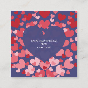Personalized Classroom Valentine with Hearts  Enclosure Card