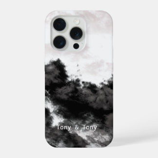 Personalized Cloudy Landscape I Black and White I iPhone 15 Pro Case