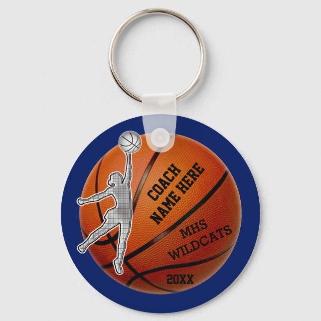 PERSONALIZED Coach and or Basketball Team Gifts Key Ring (Front)