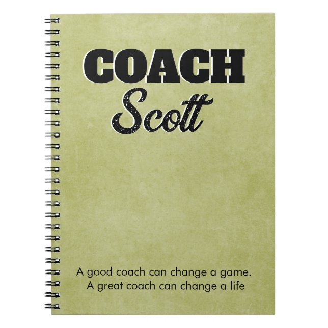 Personalized Coach name players  Notebook (Front)