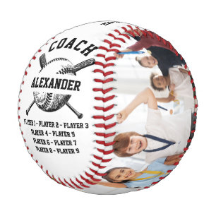 Personalized Coach With 2 photo & Team name Baseball