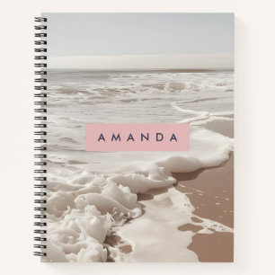Personalized Coastal Calm Ocean Waves Notebook