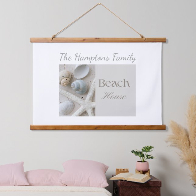 Personalized Coastal Seashell Gift for Beach House Hanging Tapestry (Bedroom)