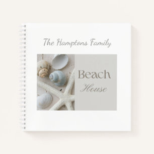Personalized Coastal Seashell Gift for Beach House Notebook