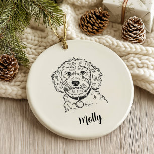Personalized Cockapoo Dog Christmas Ceramic Ornament