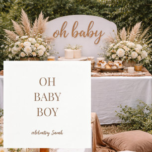 Personalized Cocoa Brown Baby Boy Shower Napkins