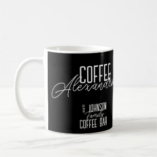 Personalized Coffee Bar Black and White Mug