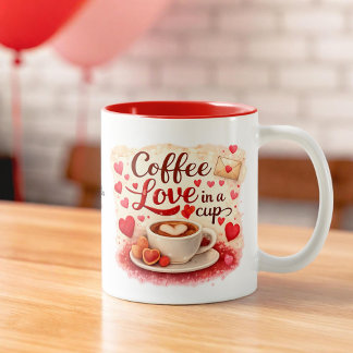 Personalized Coffee Love in a Cup Valentine mug