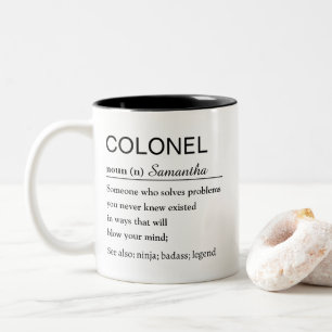 Personalized Colonel Dictionary Definition Two-Tone Coffee Mug