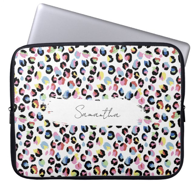 Personalized Colorful Animal Print Laptop Case (Front)