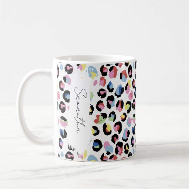 Personalized Colorful Animal Print Mug (Left)