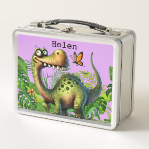 Personalized Colorful Dinosaur Metal Lunch Box